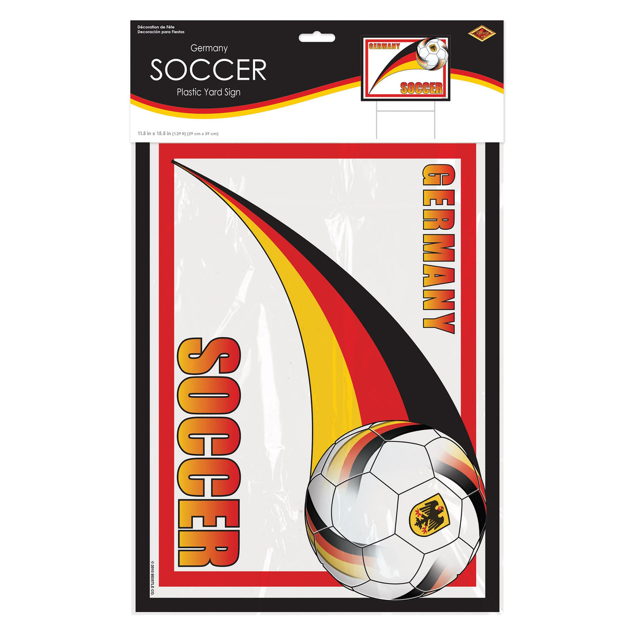 6 Pack Bulk Germany Soccer Yard Sign All-Weather with Metal H-Stake