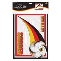 6 Pack Bulk Germany Soccer Yard Sign All-Weather with Metal H-Stake