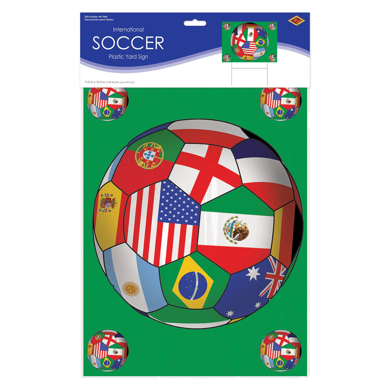6 Pack Bulk Soccer Ball Yard Sign International Theme