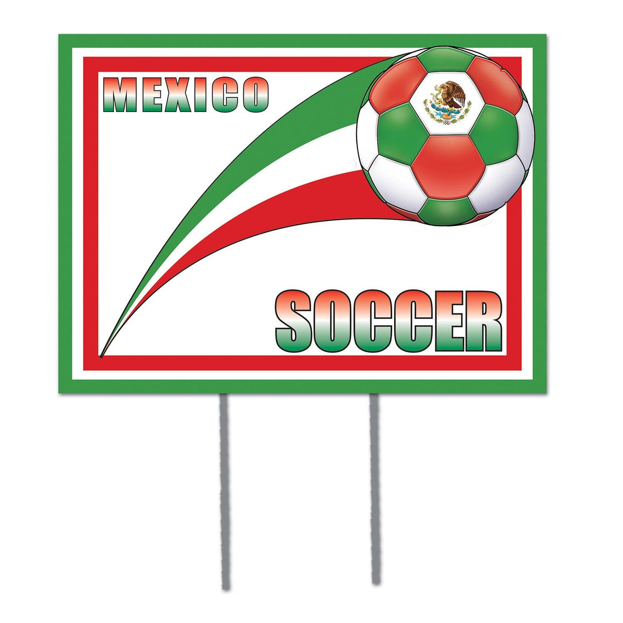 Soccer Party Plastic Yard Sign - Mexico - Bulk 6 Pack