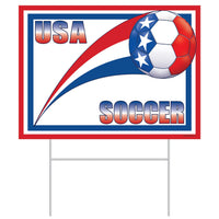 USA Plastic Yard Sign - Soccer & Sports Theme