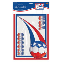 6 Pack Bulk USA Plastic Yard Sign Soccer & Sports Theme