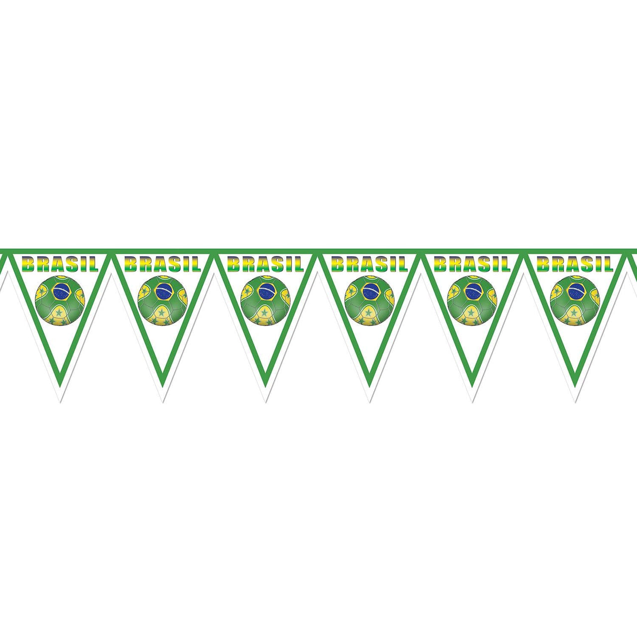 Soccer Party Pennant Banner - Brasil - Bulk 6 Pack