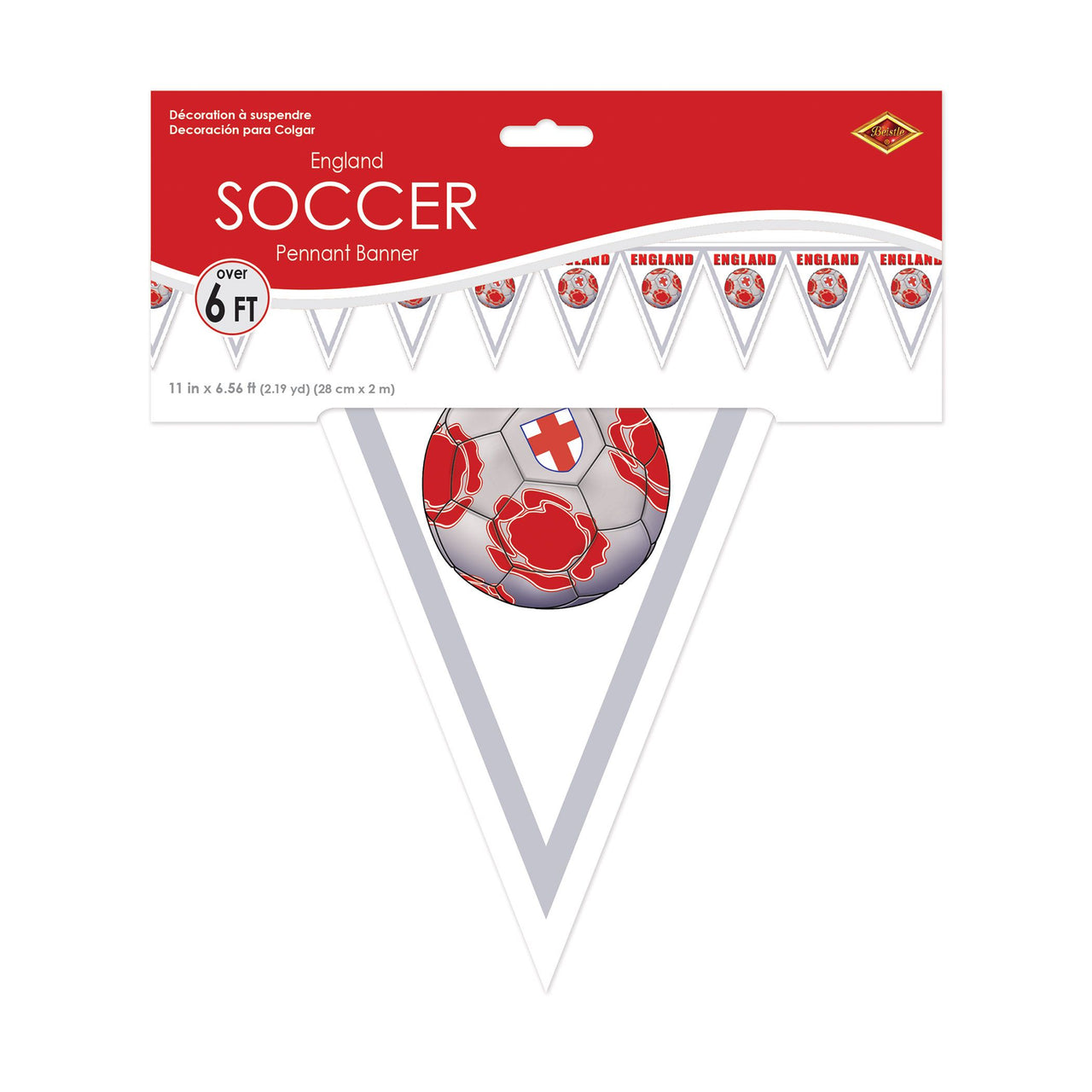 6 Pack Bulk England Soccer Pennant Banner All-Weather Design