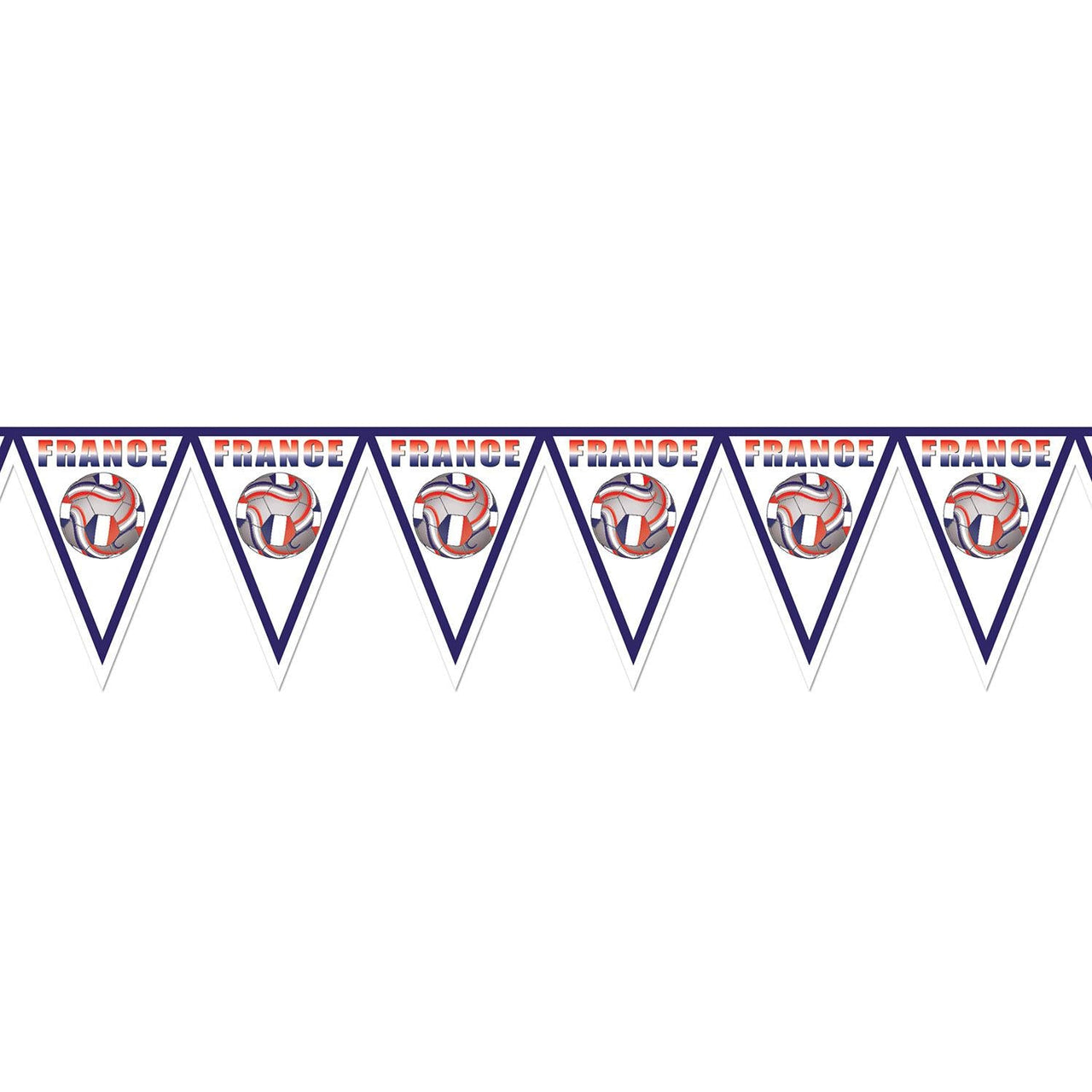 Soccer Party Pennant Banner - France - Bulk 6 Pack