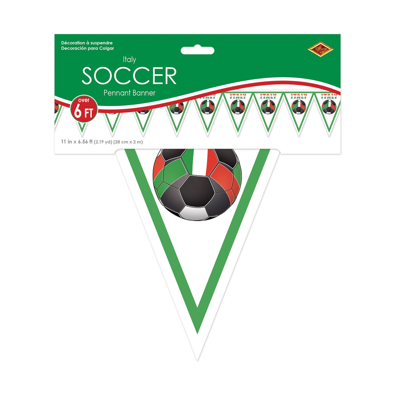 6 Pack Bulk Italy Pennant Banner All-Weather Soccer & Sports Decor