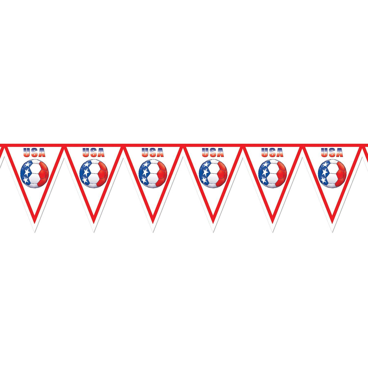Soccer Party Pennant Banner - United States - Bulk 6 Pack
