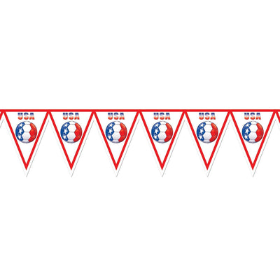 Soccer Party Pennant Banner - United States - Bulk 6 Pack