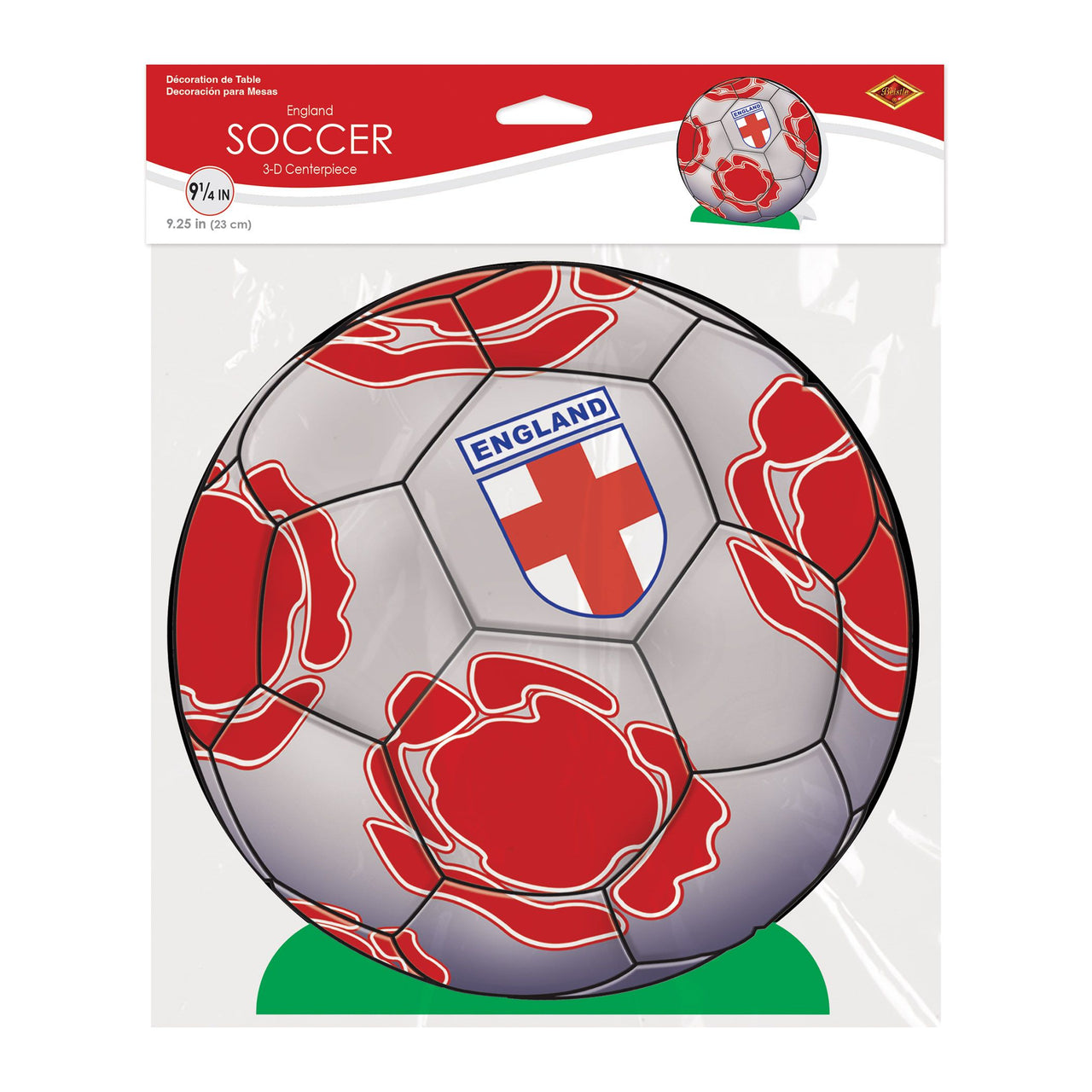 12 Pack Bulk England Soccer 3D Centerpiece 9.25 inch Sports Decoration
