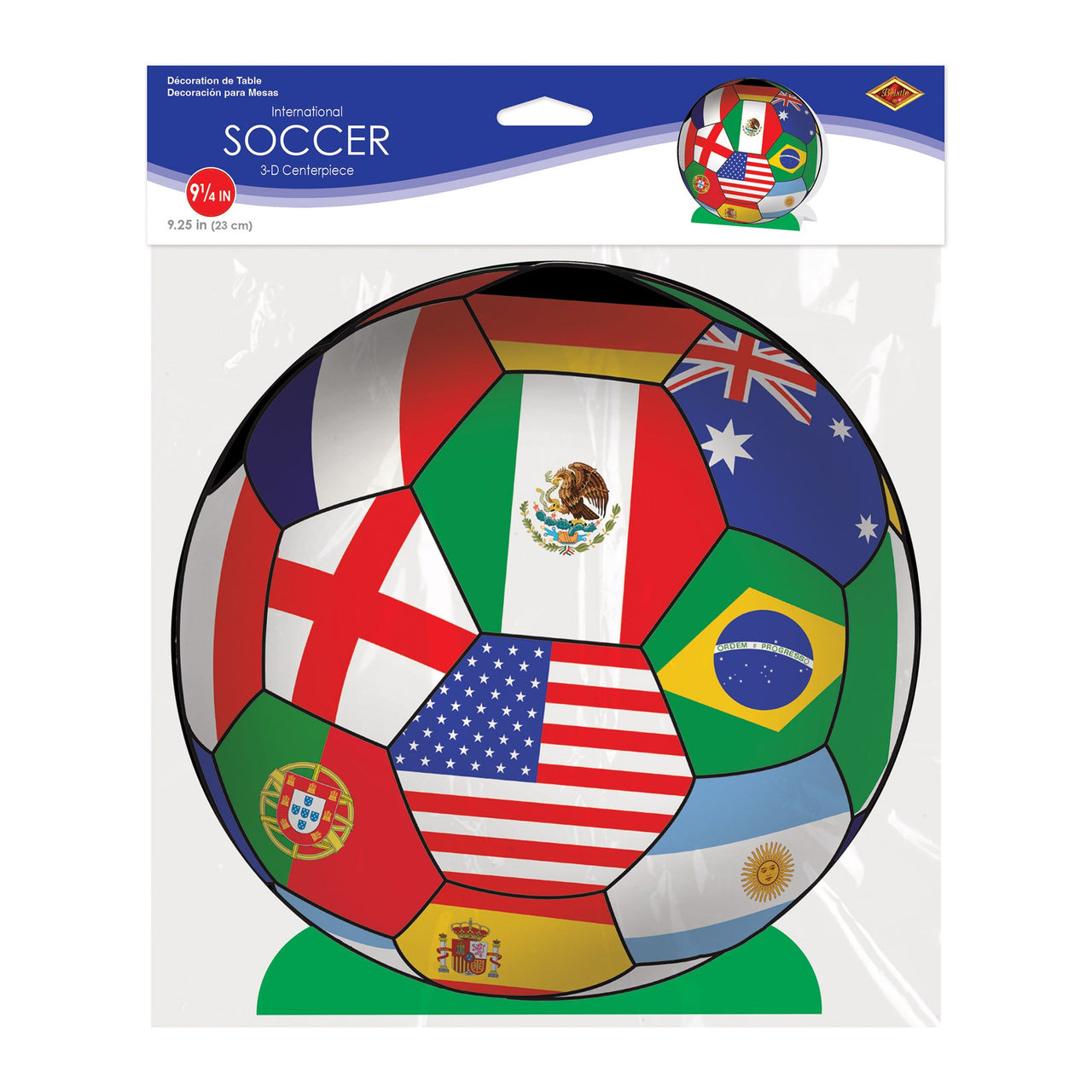 12 Pack Bulk Soccer Ball 3D Centerpiece 9.25 inch Sports Party Decor
