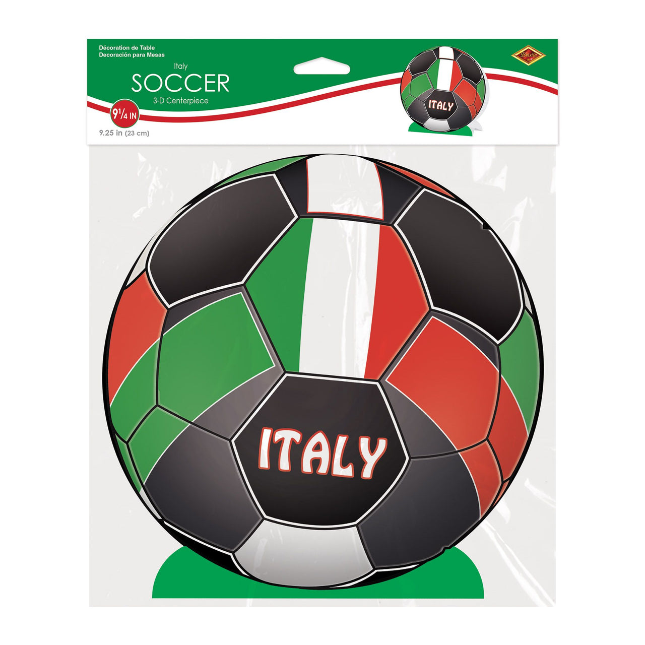 12 Pack Bulk Italy 3D Soccer Centerpiece 9.25 inch Sports Decoration