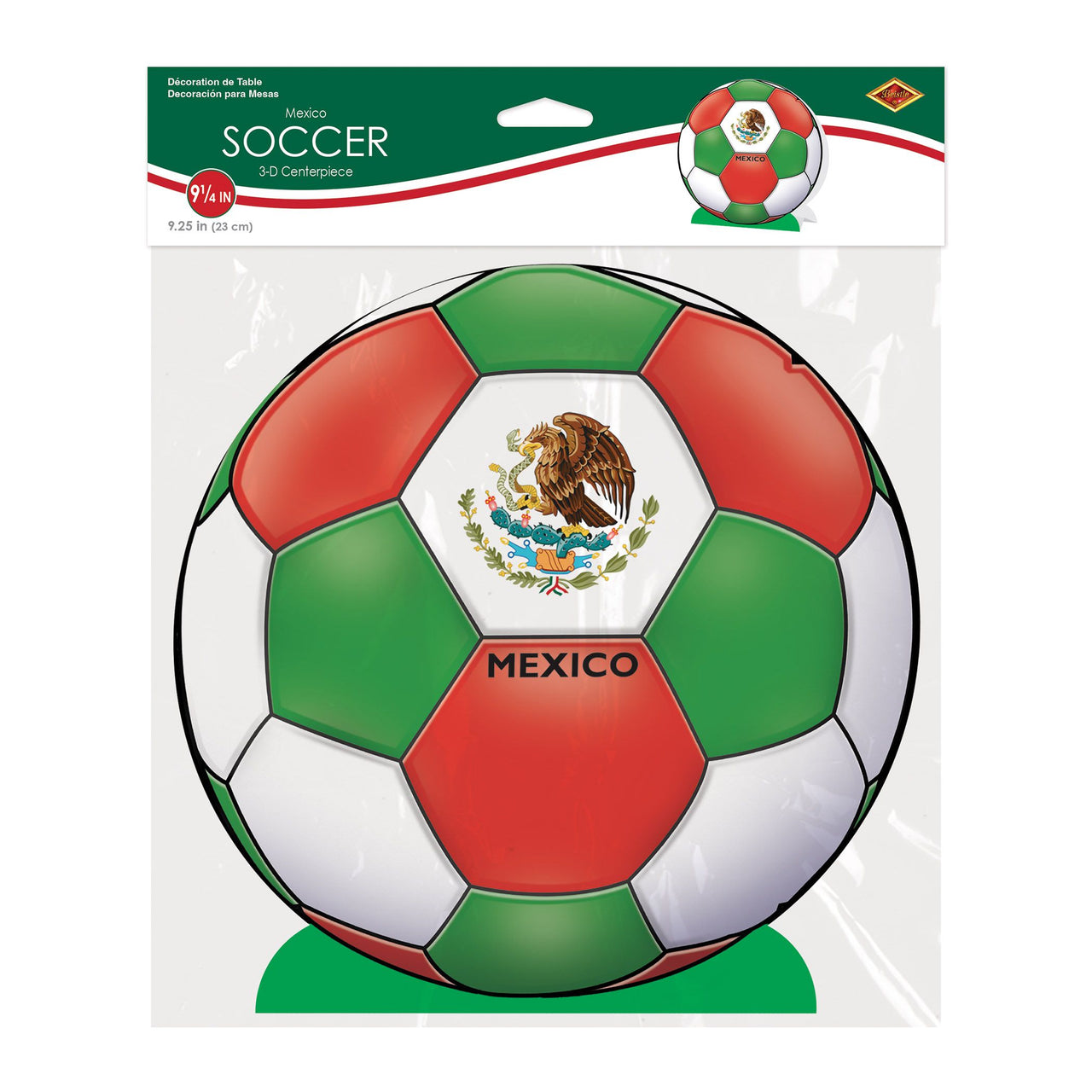 12 Pack Bulk Mexico Soccer 3D Centerpiece 9.25 inch Sports Decoration