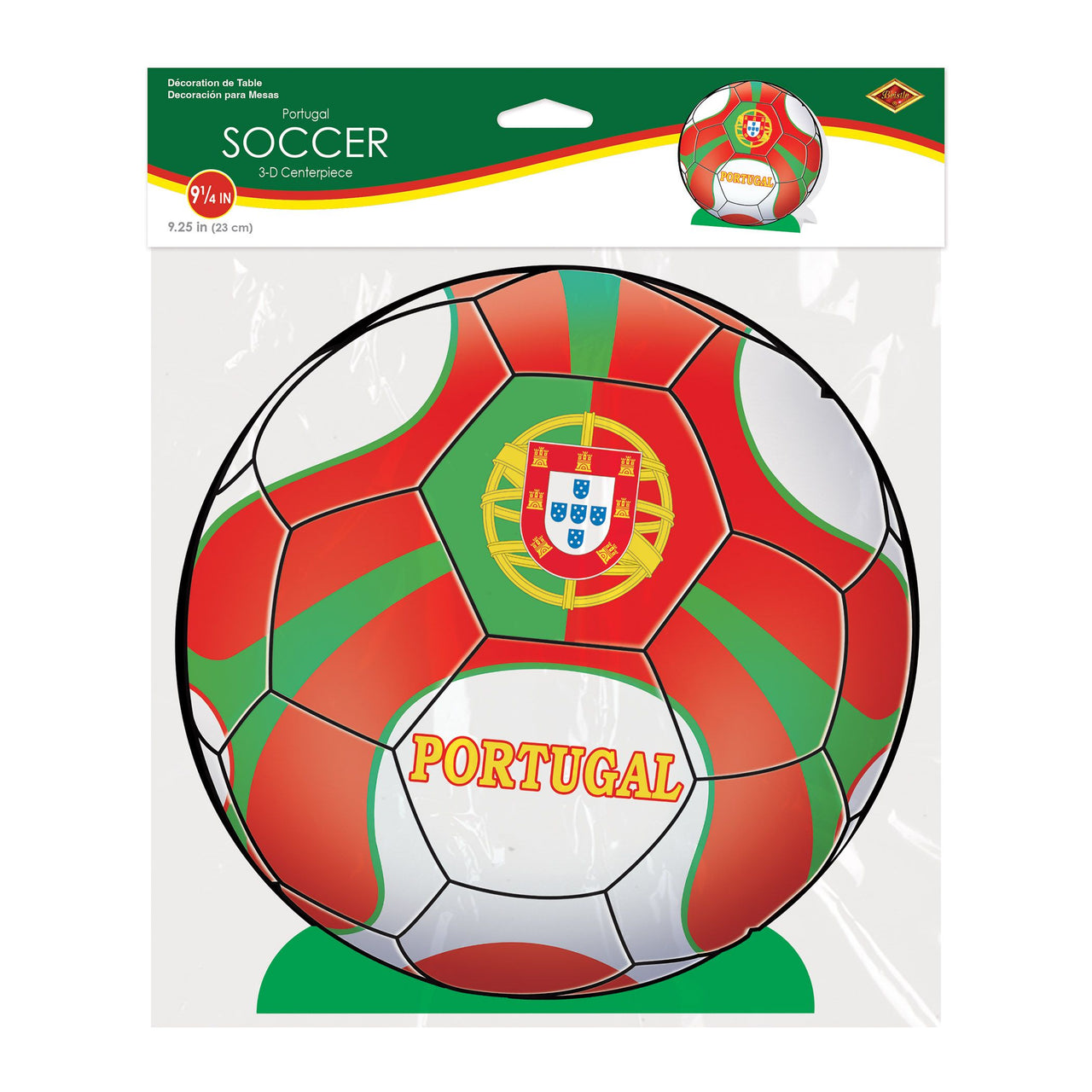 12 Pack Bulk Portugal Soccer Centerpiece 9.25 inch 3D Table Decoration