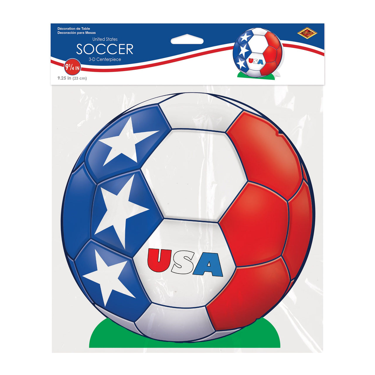 12 Pack Bulk USA Soccer 3-D Centerpiece 9.25 inch Sports Decoration