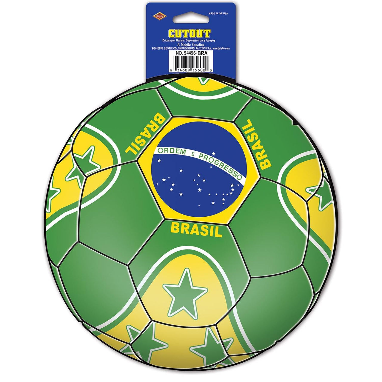 Soccer Party Cutout - Brasil - Bulk 12 Pack