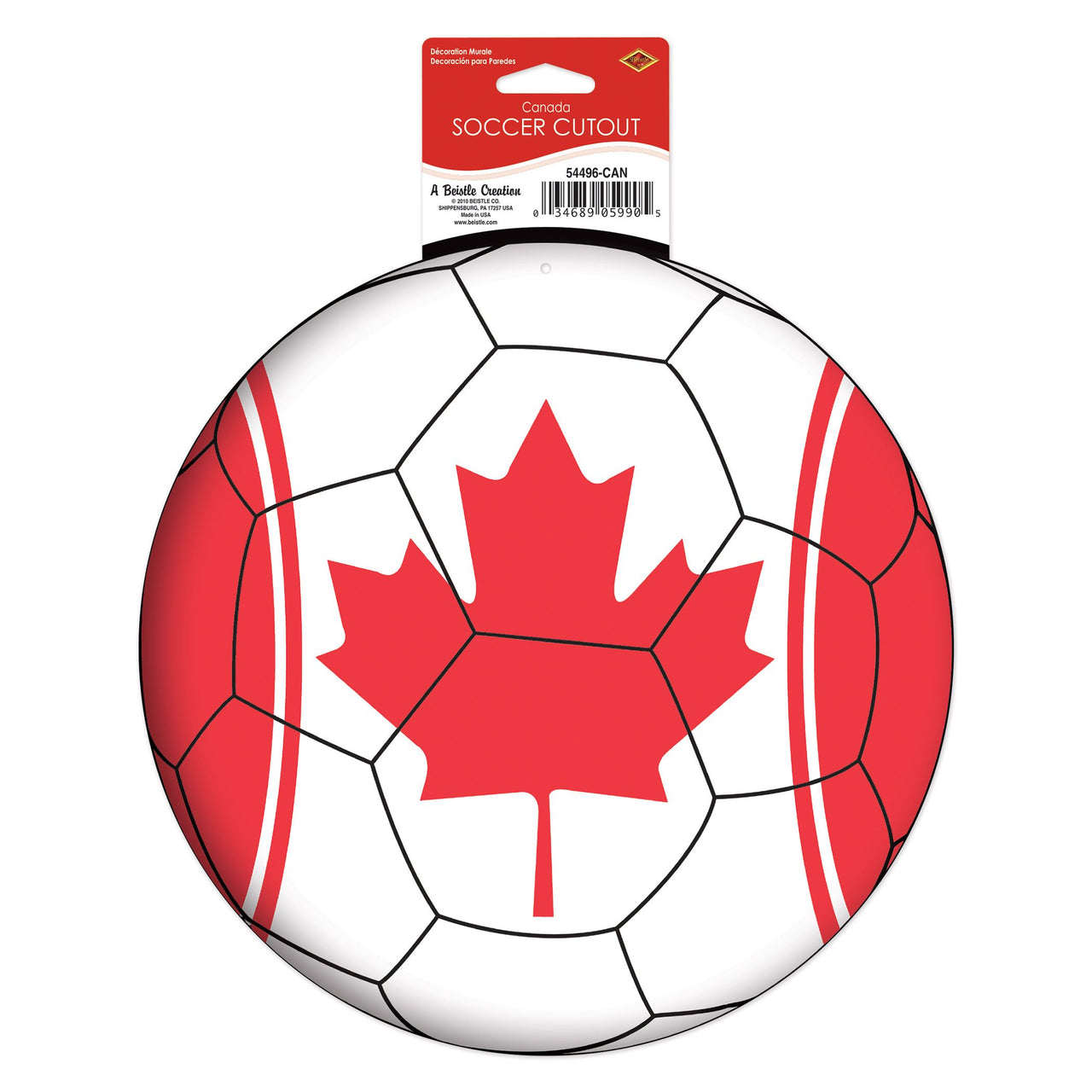 12 Pack Bulk Canadian Soccer Cutout 10 inch Double-Sided Decor