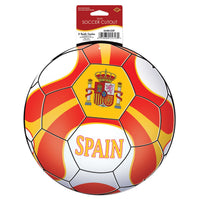 12 Pack Bulk Spain Soccer Ball Cutout 10 inch Double-Sided Decoration