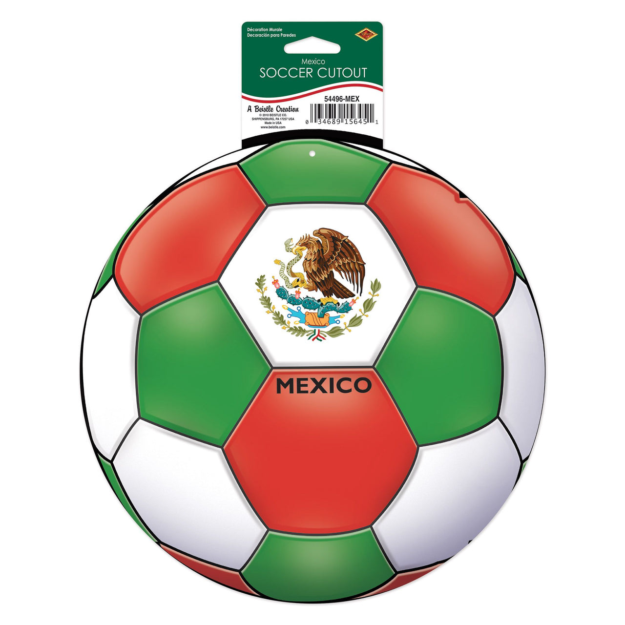 12 Pack Bulk Mexico Soccer Cutout 10 Inch Double-Sided Decoration