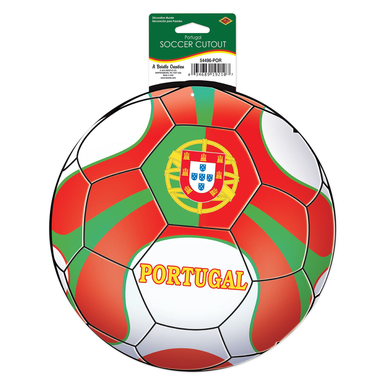 12 Pack Bulk Portugal Soccer Cutout Decor Double-Sided 10 inch