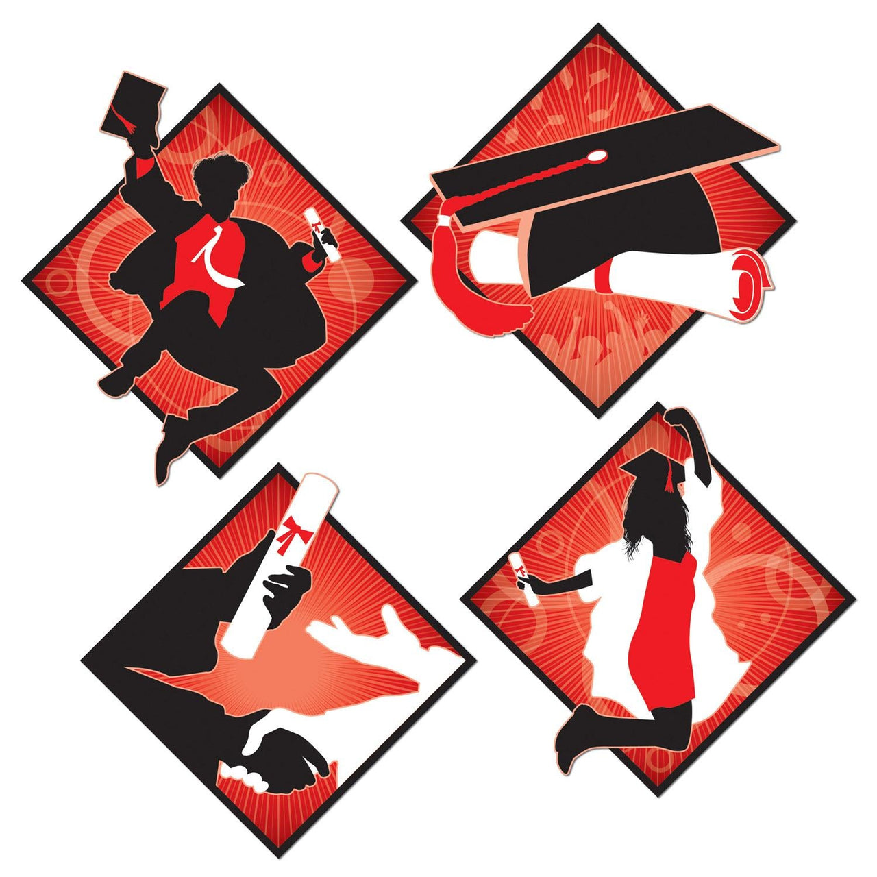 Graduation Party Cutouts - Bulk 48 Pack