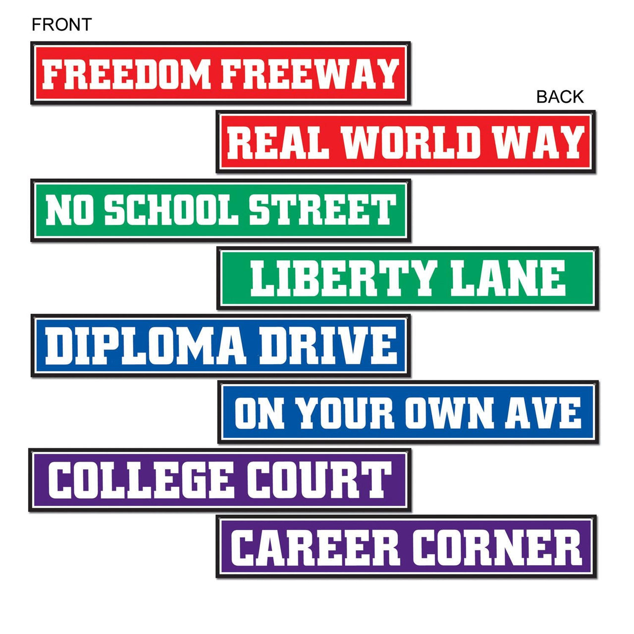 Graduation Party Street Sign Cutouts - Bulk 48 Pack