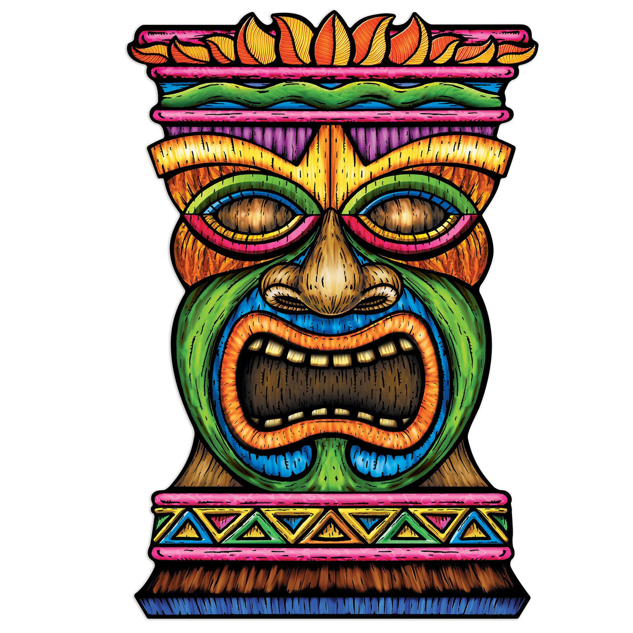 Luau Party Jumbo Tiki Cutout - Bulk 12 Pack