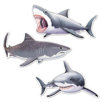 Shark Cutout Decorations - Bulk 36 Pack