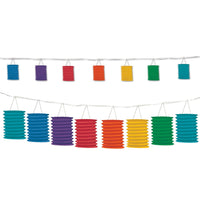 Rainbow Party Lantern Garland - Bulk 6 Pack