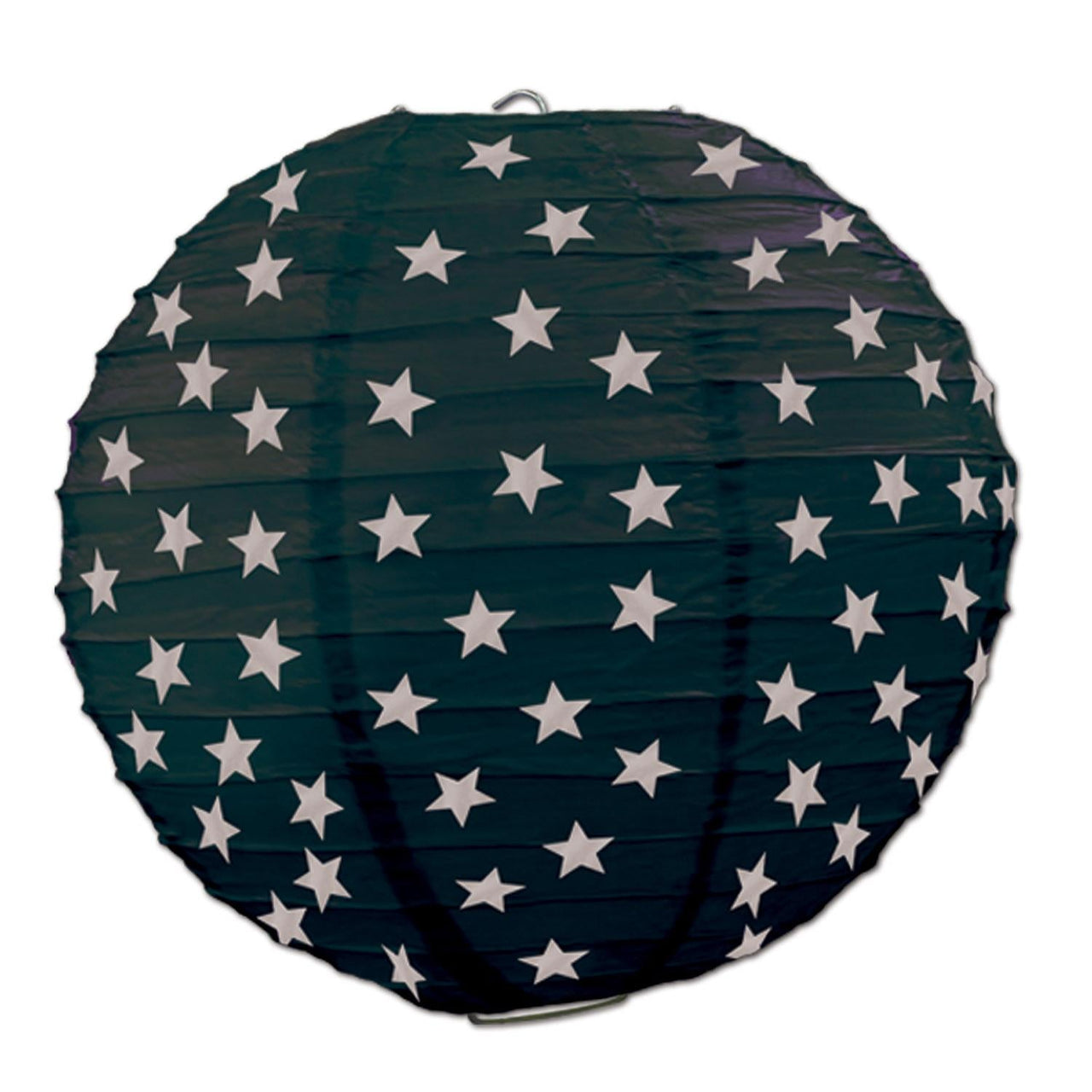 Star Paper Party Lanterns - black/silver - Bulk 18 Pack