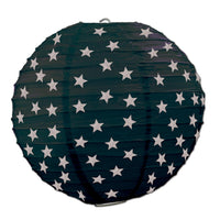 Star Paper Party Lanterns - black/silver - Bulk 18 Pack