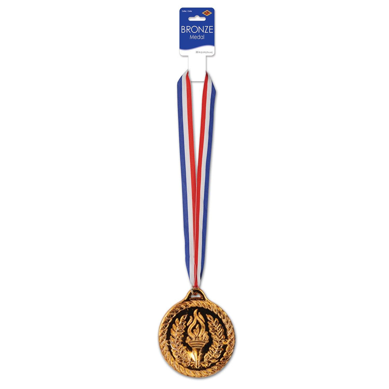 Bronze Medal with Ribbon (4 Inch Medal) - Bulk 12 Pack