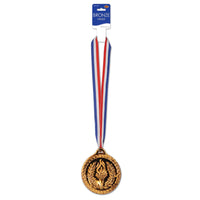 Bronze Medal with Ribbon (4 Inch Medal) - Bulk 12 Pack