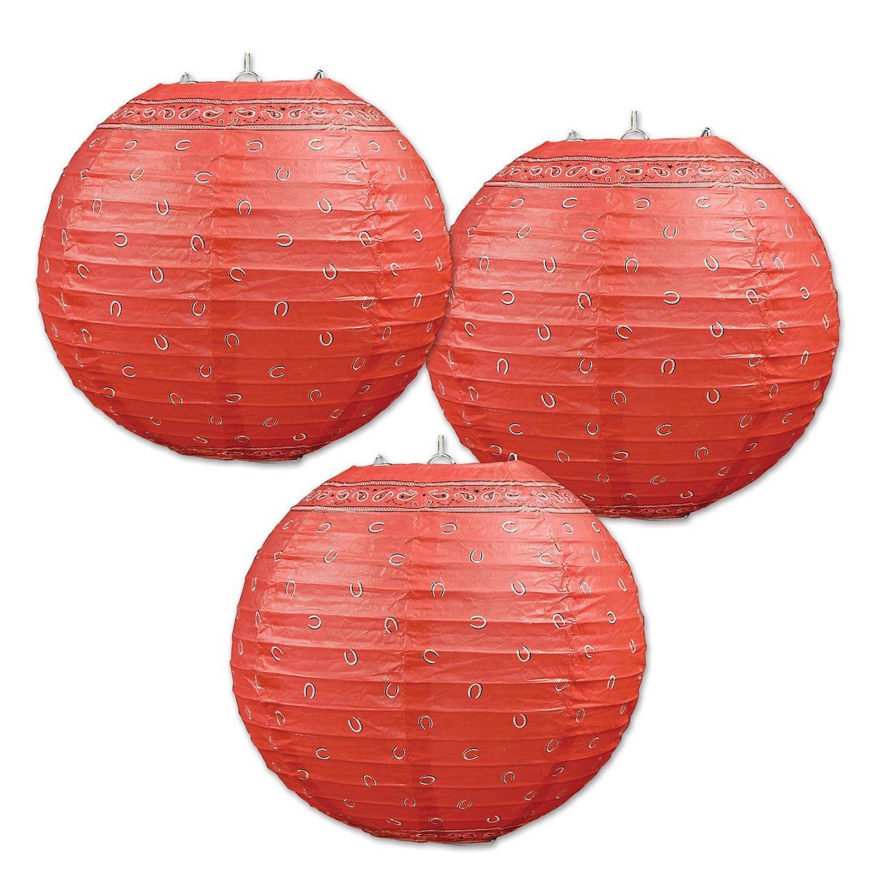 Bandana Party Paper Lanterns - Bulk 18 Pack