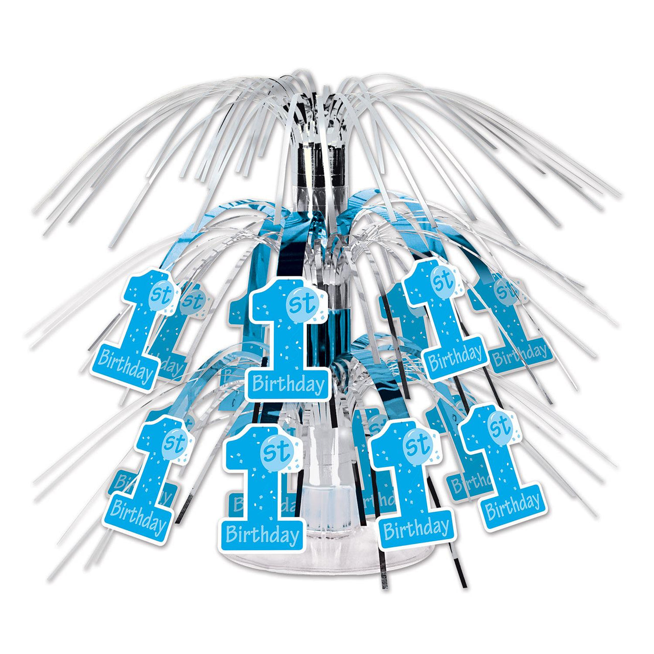 1st Birthday Party Mini Cascade Centerpiece - Light blue - Bulk 12 Pack