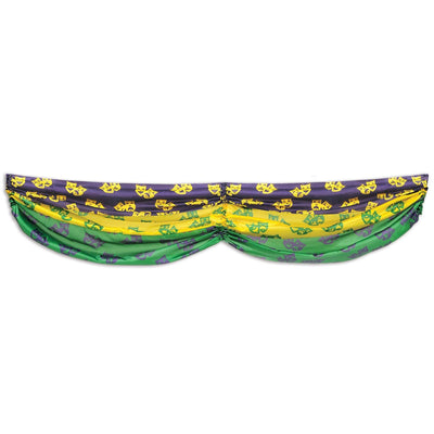 Mardi Gras Comedy/Tragedy Faces Fabric Bunting - Bulk 6 Pack