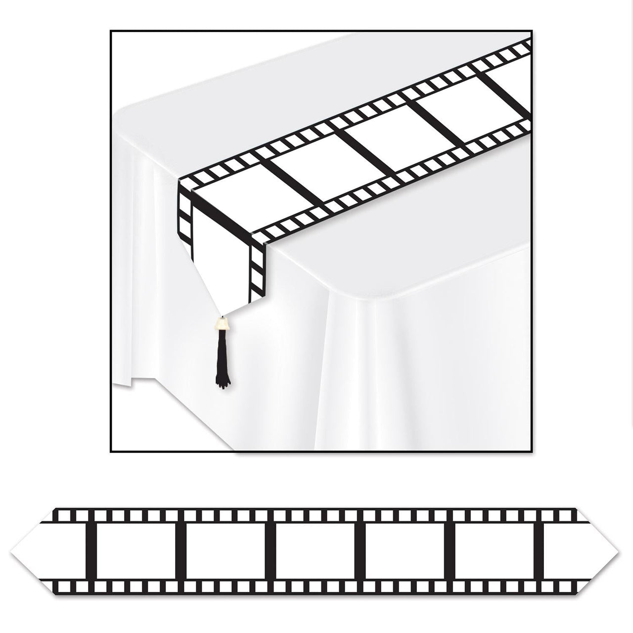 Printed Filmstrip Party Paper Table Runner - Bulk 12 Pack