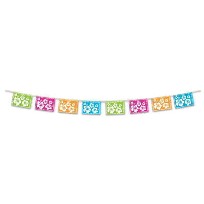Luau Hibiscus Pennant Banner - Bulk 12 Pack