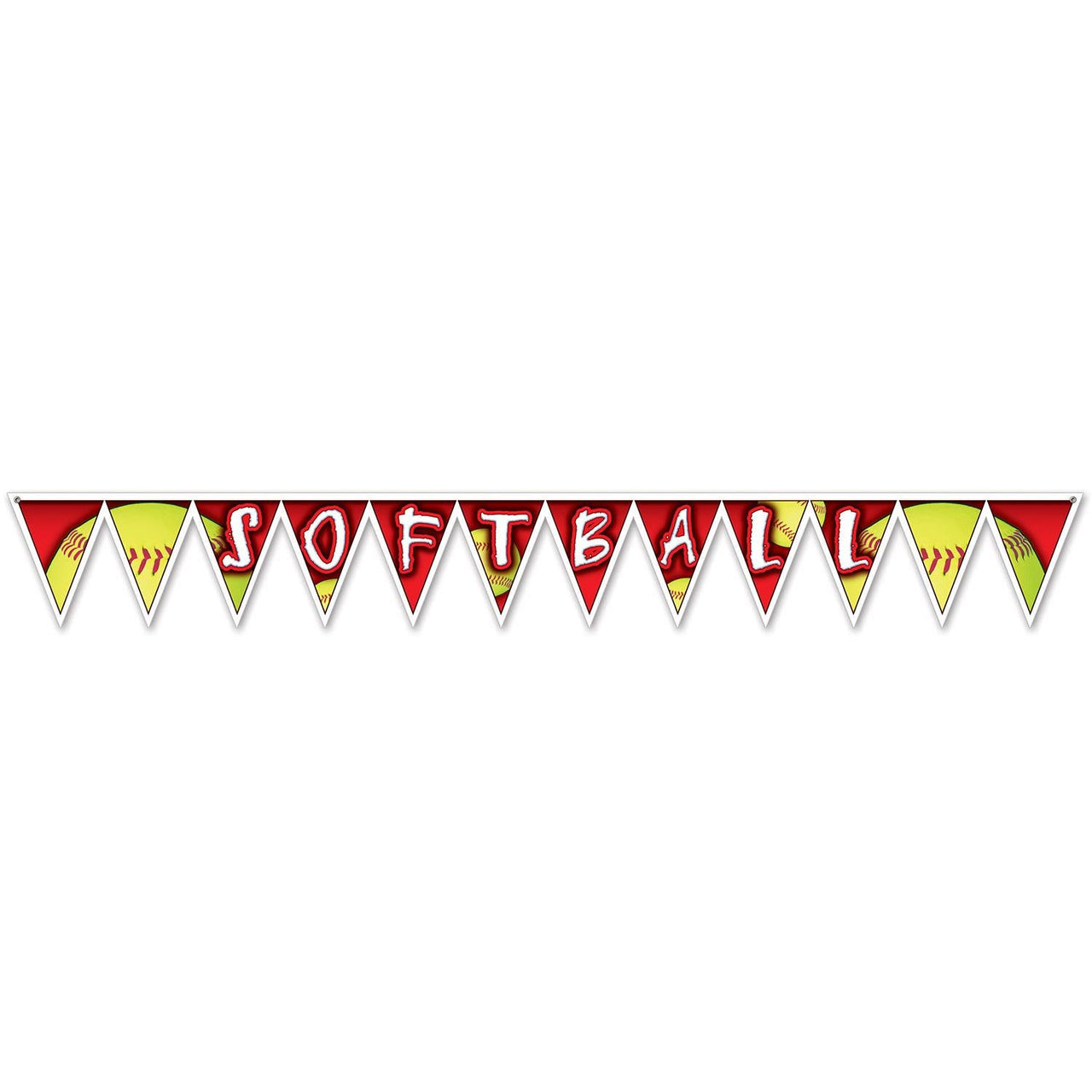 Softball Party Pennant Banner - Bulk 12 Pack