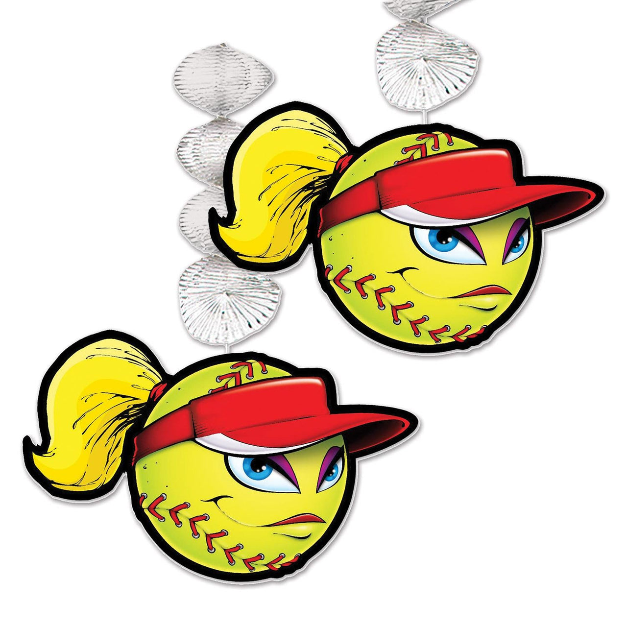 Softball Party Danglers - Bulk 24 Pack