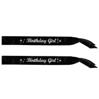 Bulk Glittered Birthday Girl Satin Sash (Case of 6) by Beistle