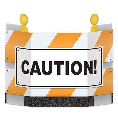 Construction Barricade Stand-Up Decoration - Bulk 6 Pack