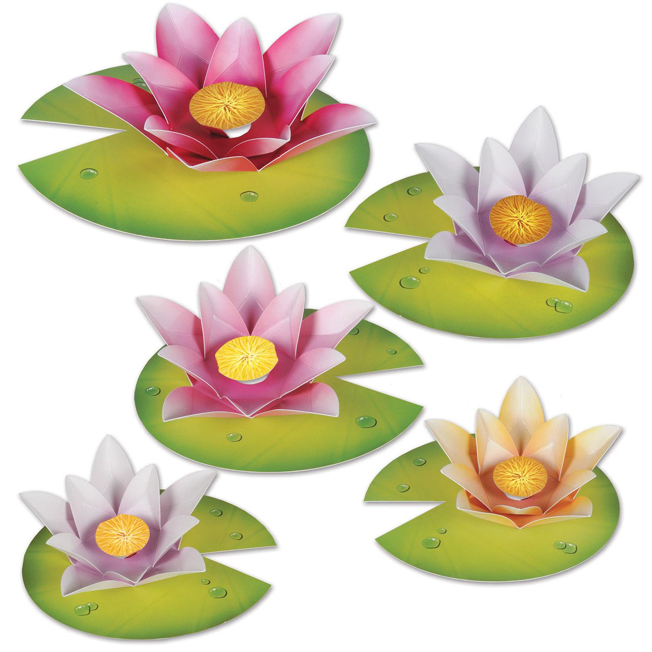 Water Lily Party Paper Flowers - Bulk/60 Flowers