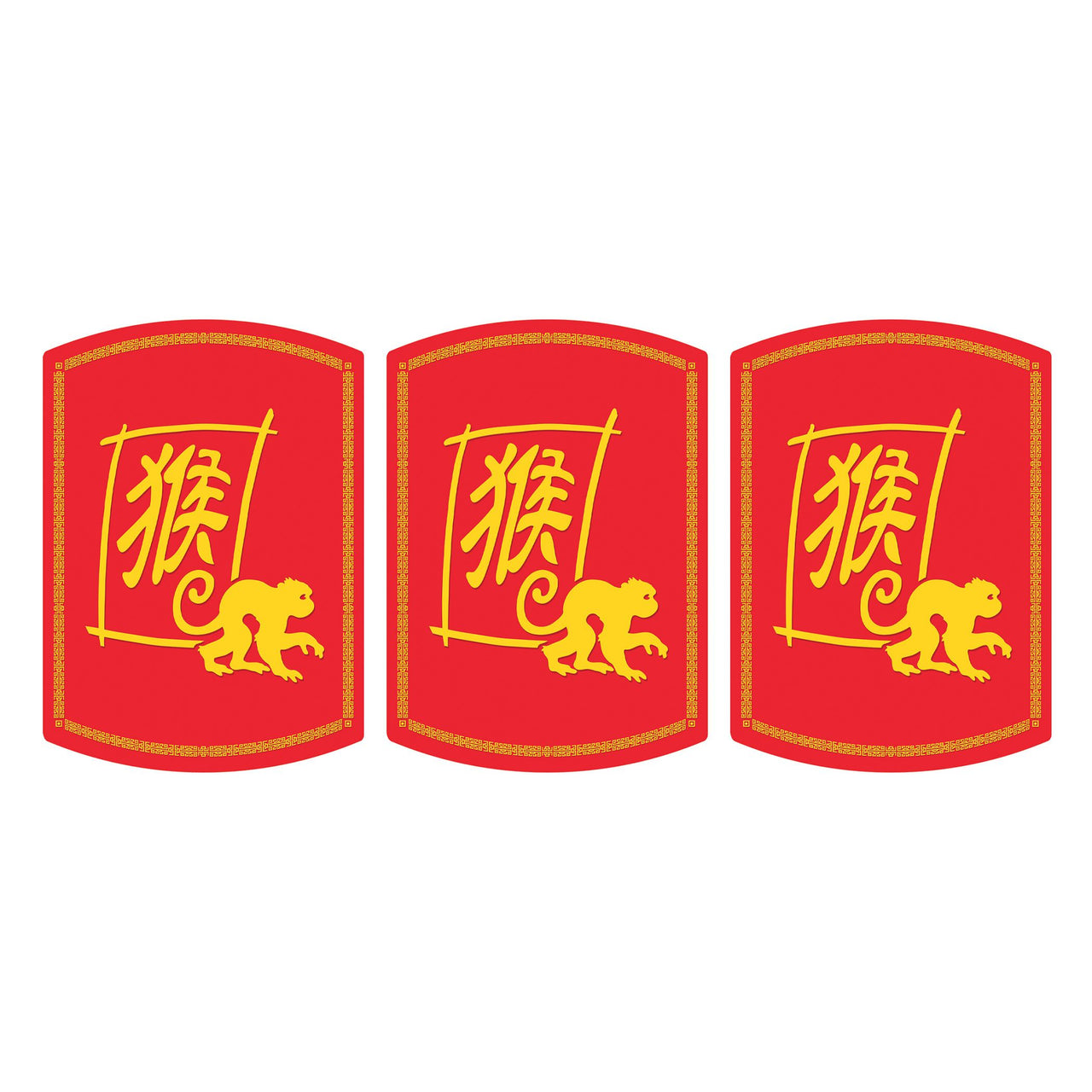 6 Pack Bulk Year of the Monkey Chinese New Year Cutout 12.5 inch x 9 inch