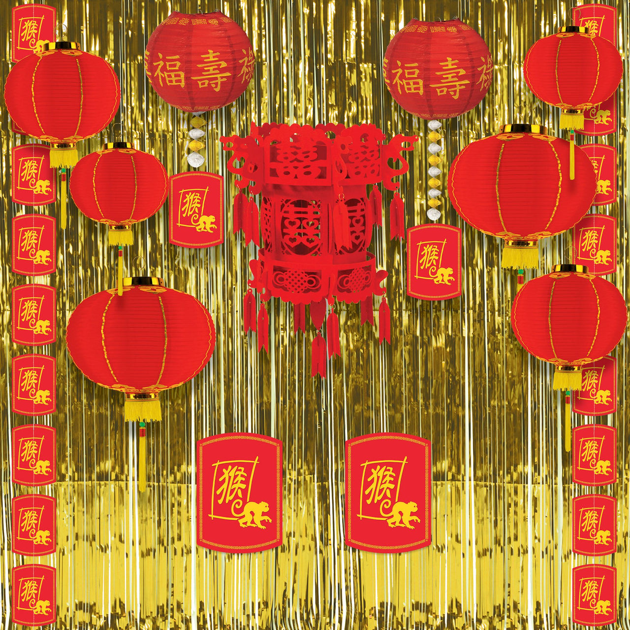 6 Pack Bulk Year of the Monkey Stringer Chinese New Year Decor