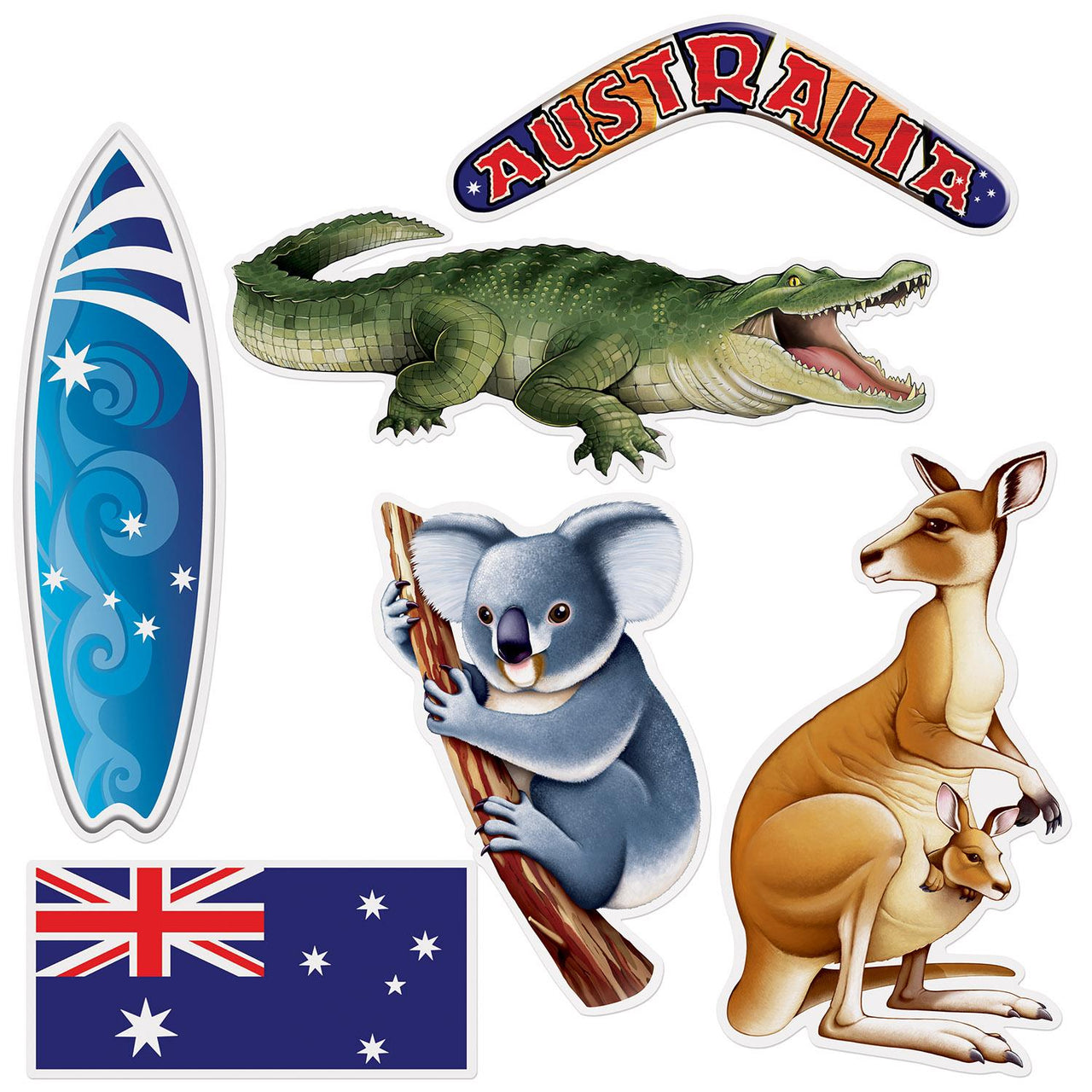 Australian Party Cutouts - Bulk 72 Pack