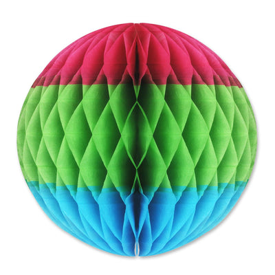 Tri-Color Tissue Ball Decoration- cerise - Light green - turquoise - Bulk/12 Tissue Balls