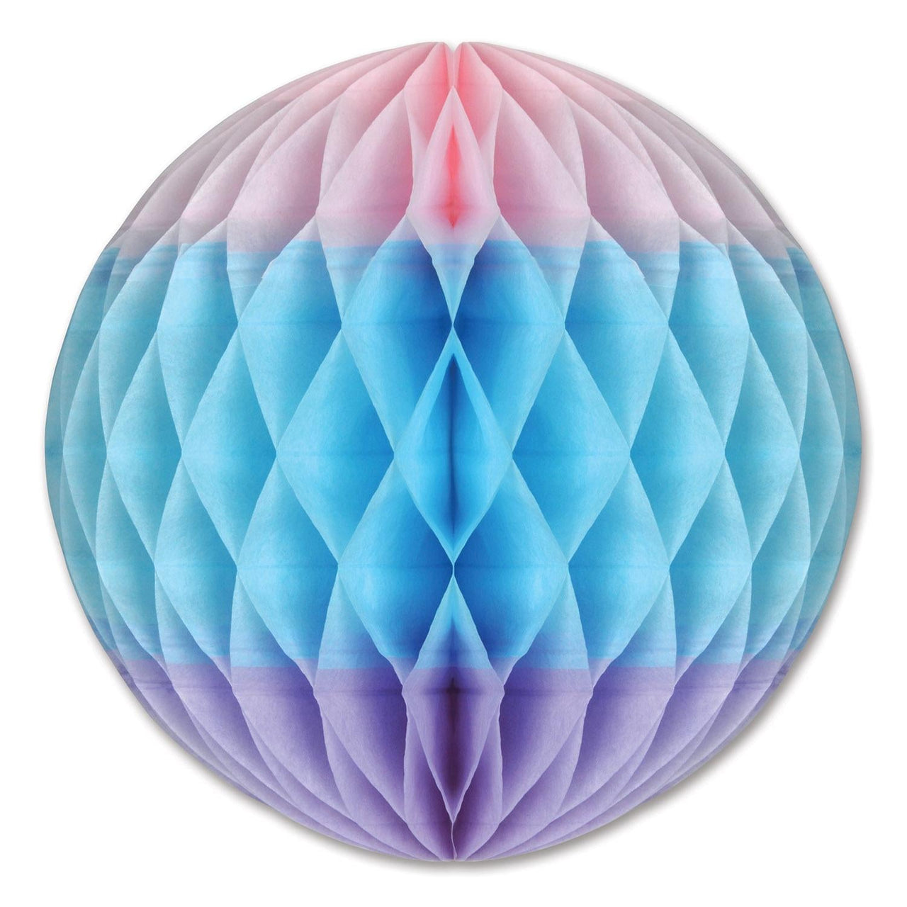 Tri-Color Tissue Ball Decoration - pink - Light blue - lavender - Bulk/12 Tissue Balls