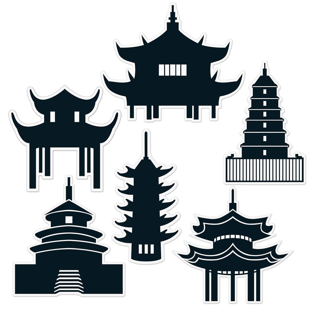 Pagoda Party Silhouettes - Bulk/72 Silhouettes