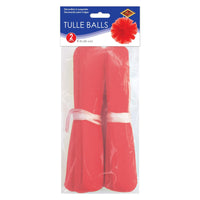 Tulle Balls Red, party supplies, decorations, The Beistle Company, General Occasion, Bulk, General Party Decorations, Tulle Balls 