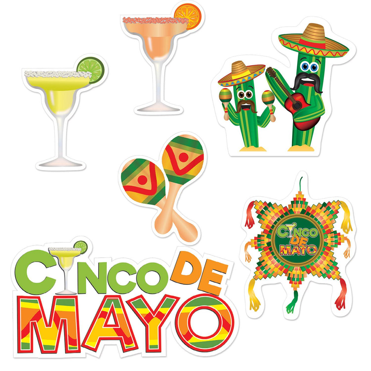 Cinco De Mayo Cutouts - Bulk 72 Pack